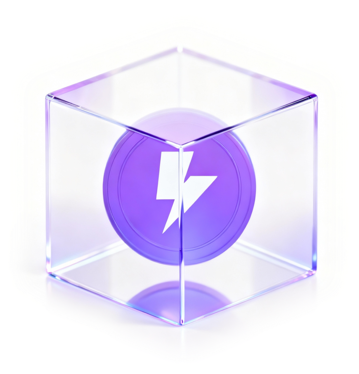 Build platform — a glass cube holding the Build mark